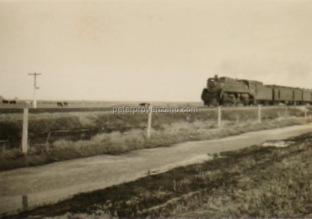 Peter Provenzano Photo Album Image_copy_143.jpg - The Regina bound train pulling into Weyburn . Saskatchewan province, Canada - 1942.